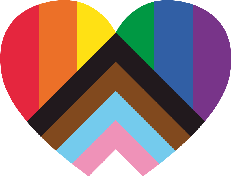 Oppdatert pride-flagg i tilpasset t-skjorte i hjertet - Tenstickers