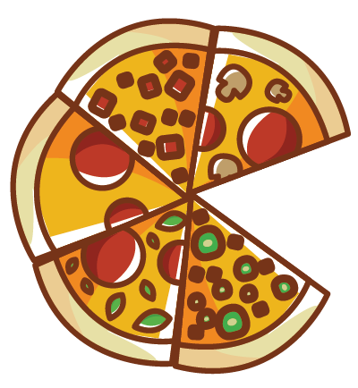 Camisetas para parejas Pizza coincidente en trozos - TenVinilo