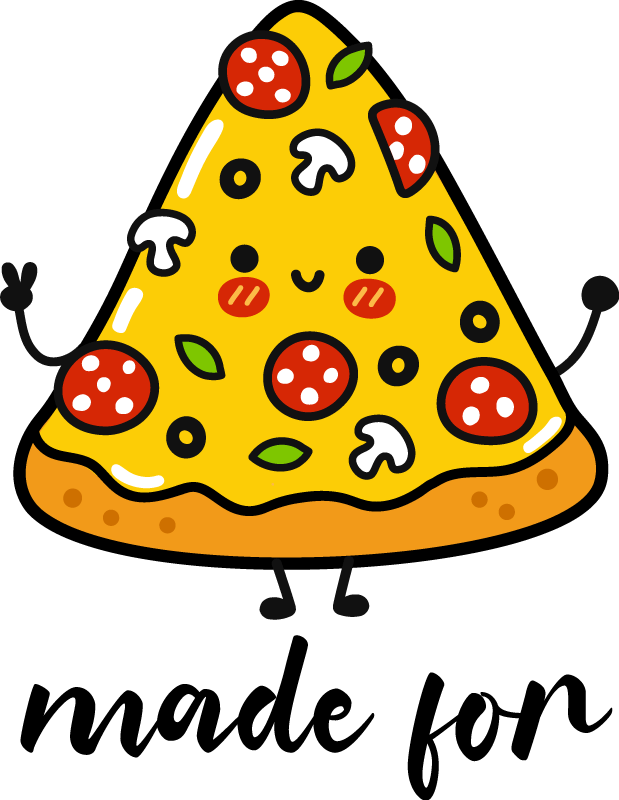 Camisetas para parejas Dibujos animados de pizza y soda - TenVinilo