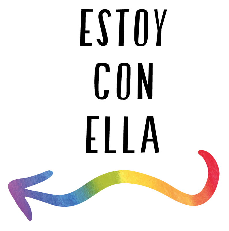 Camisetas parejas Estoy con ella flecha arcoiris - TenVinilo