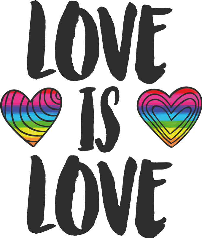 Amor es amor con corazones t-skjorte par - Tenstickers