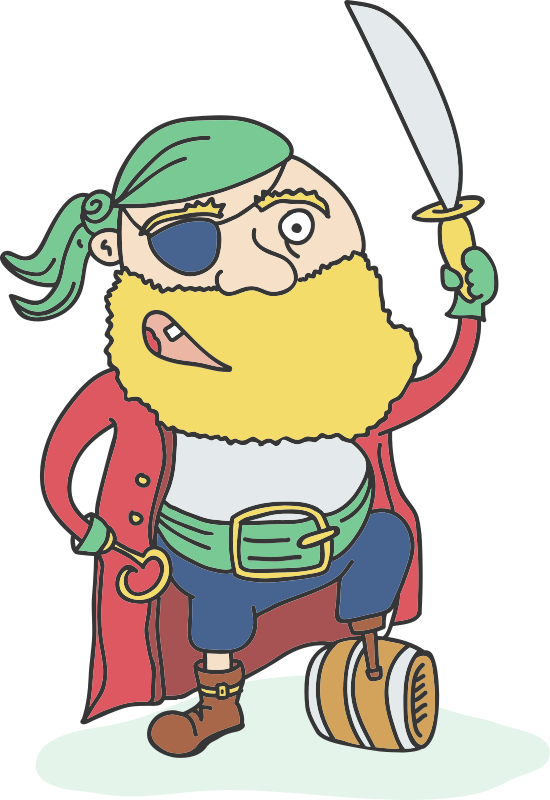 T-shirt speelse piratenkarakter - TenStickers