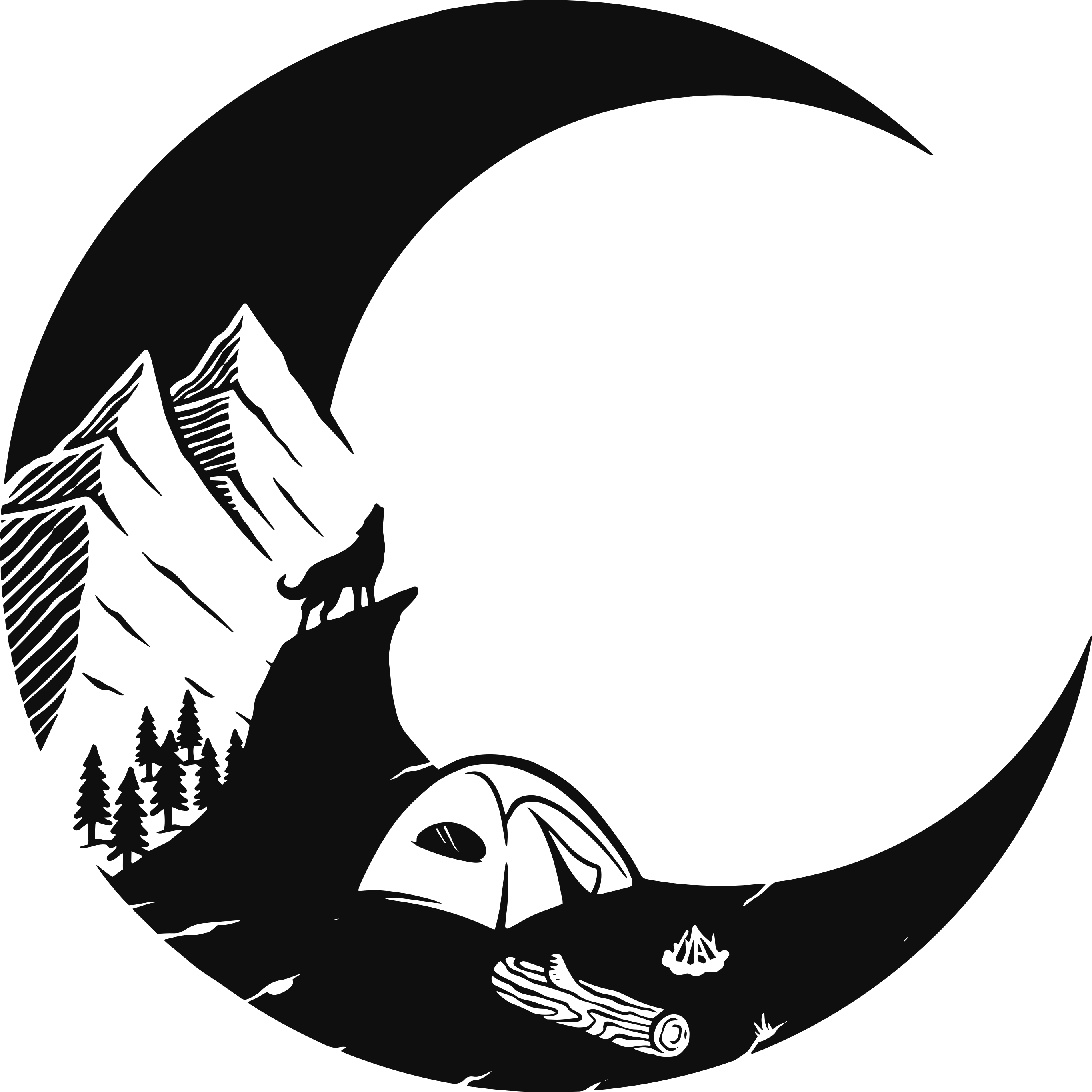 φεγγάρι με σκηνές κάμπινγκ παιδικό μπλουζάκι - TenStickers