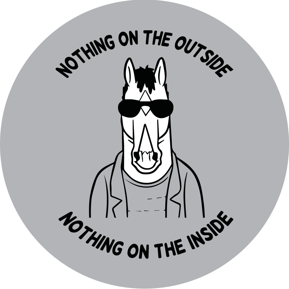 Black and white horse-man writing t-shirt - TenStickers