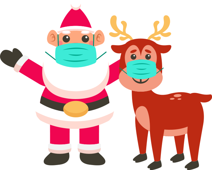 Festive Santa reindeer duo father and son t-shirts - TenStickers