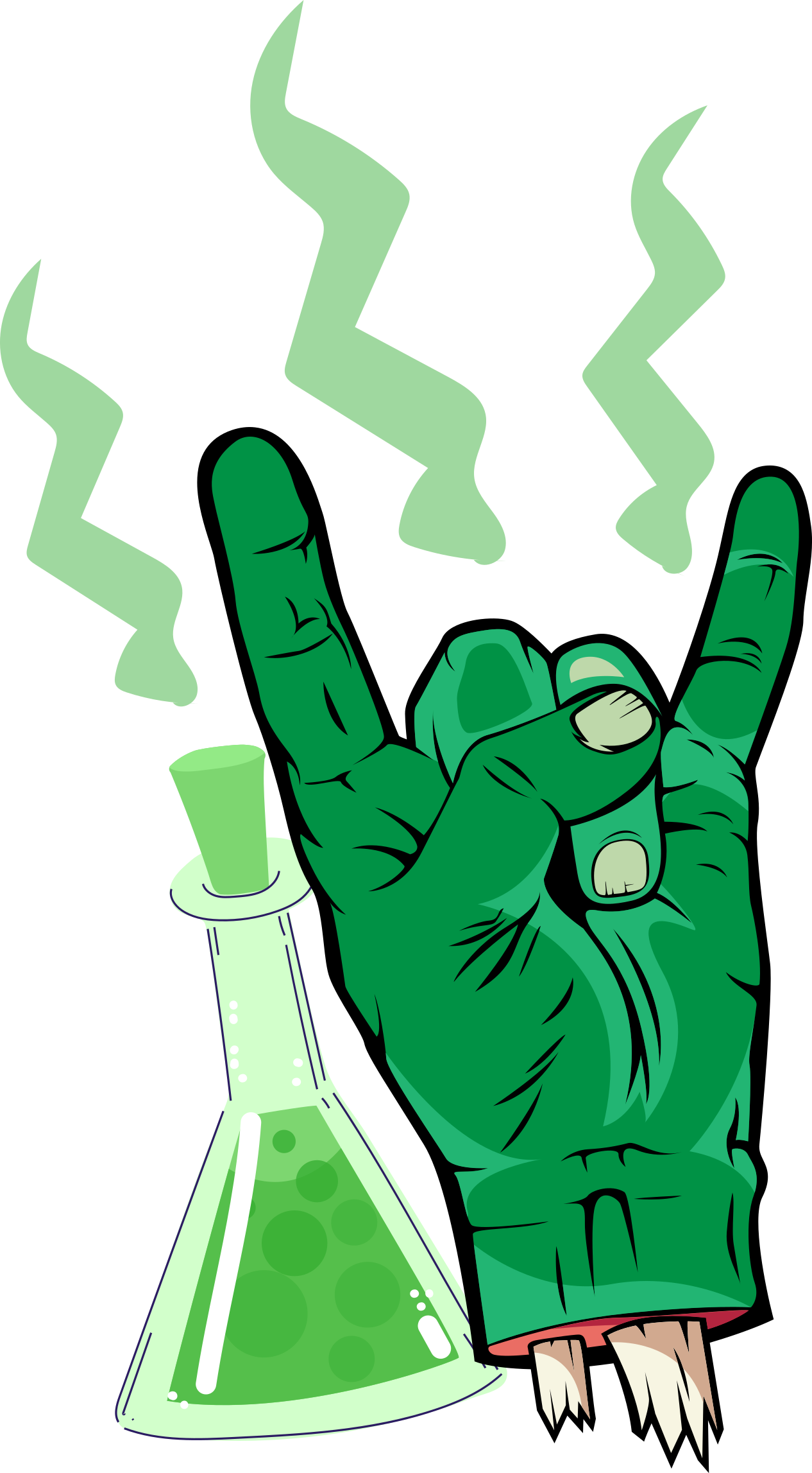 Zombie rocková ruka s halloweenskou košilí lektvarů - TenStickers