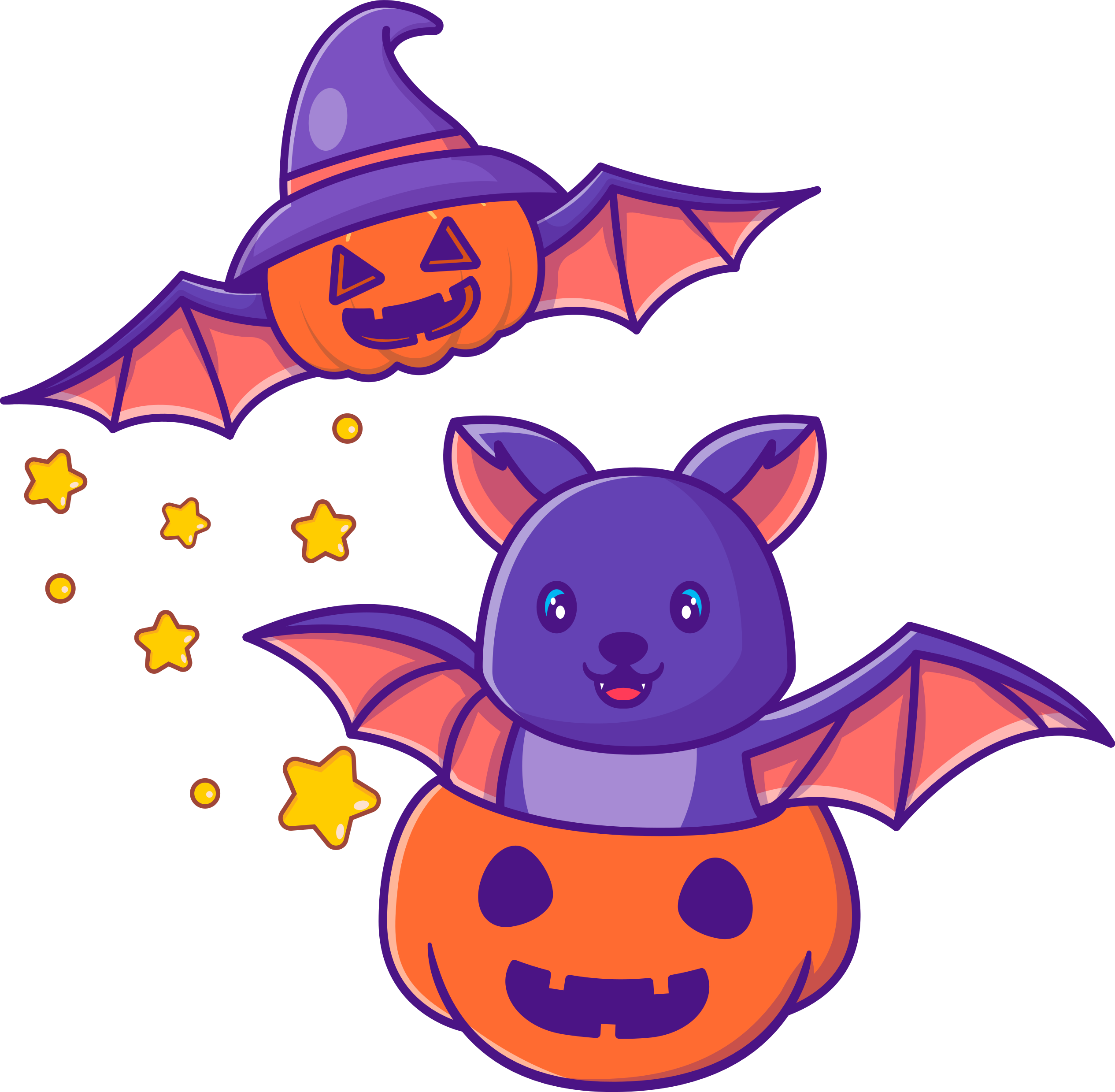 Hauskat hahmot t-paita halloweeniksi - Tenstickers