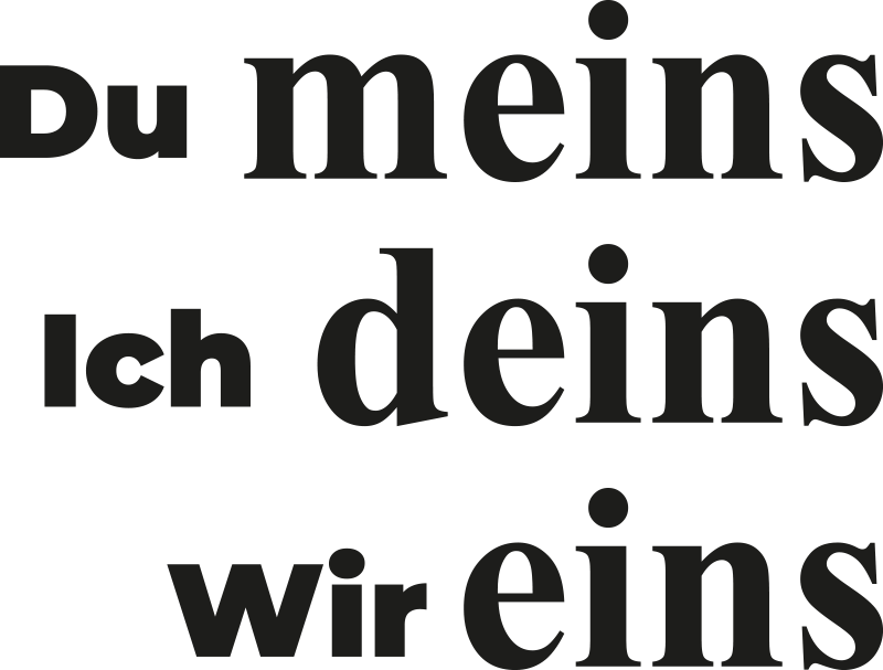 Pärchen T Shirts du bist meins, ich deins wir sind eins - TenStickers