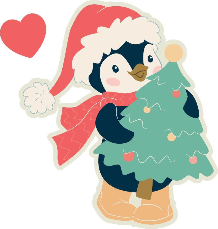 Pinguine couple in loved on christmas couple t-shirts - TenStickers