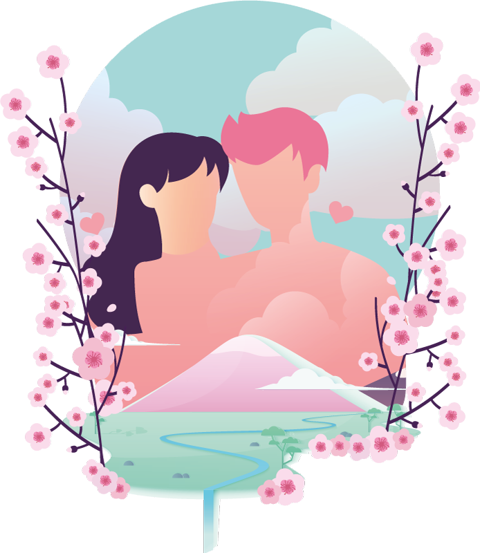 Camiseta personalizada vista colorida pareja de anime - TenVinilo