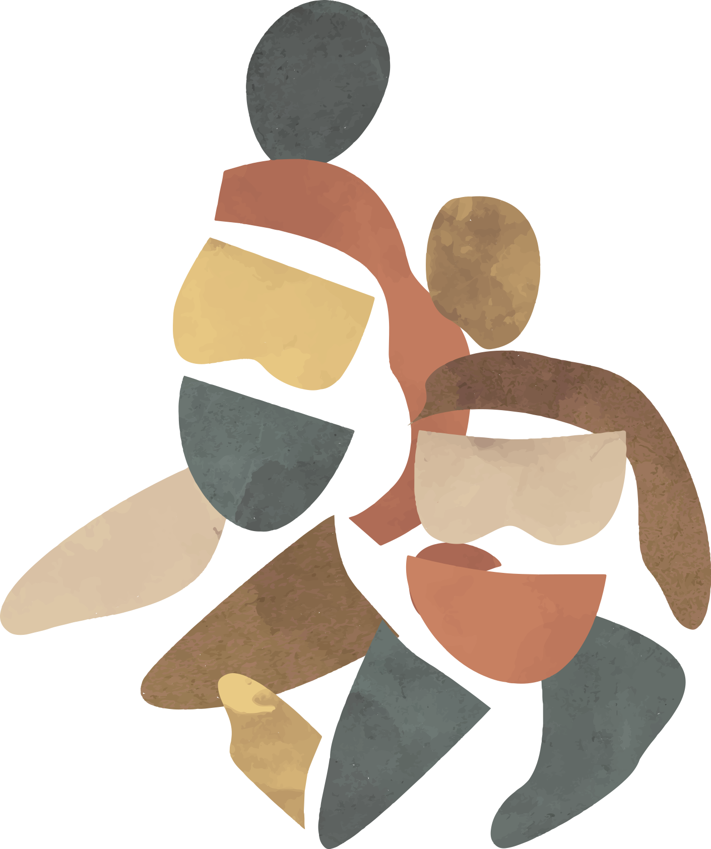 Soyut rakamlar sonbahar tonu özel t-shirt - TenStickers