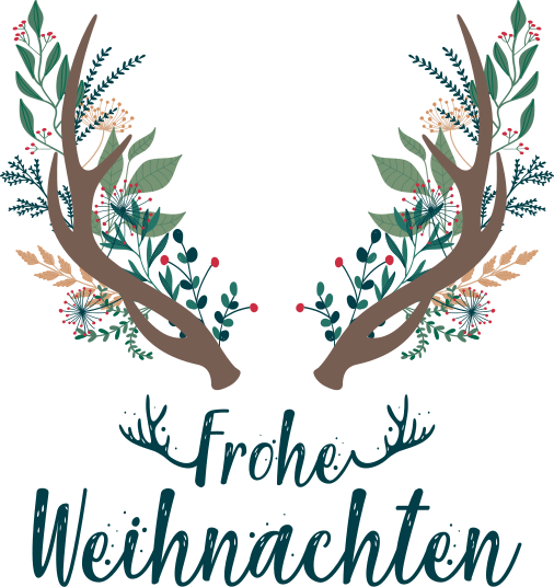 Weihnachts T Shirt Rentierhörner mit blumen - TenStickers