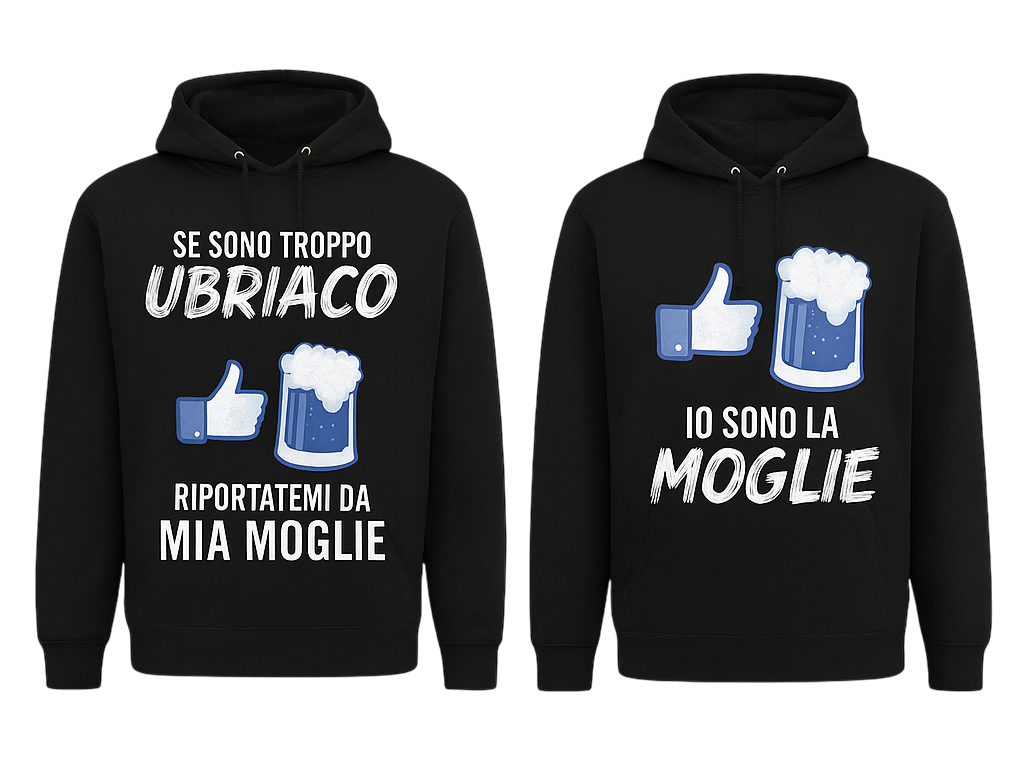 Felpa coppia se sono troppo ubriaco - TenStickers