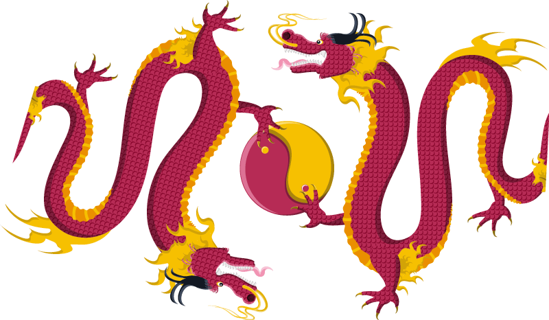 γιν και γιανγκ δύο προσαρμοσμένες μπλούζες δράκων - TenStickers