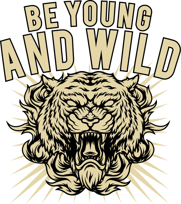Be wild "컨템포러리 스타일" 커스텀 티셔츠 - TenStickers