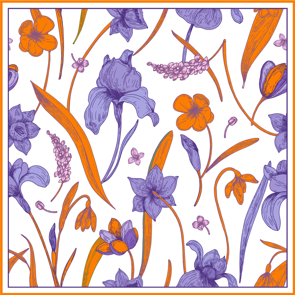 Camiseta personalizada flor de azafrán púrpura y naranja - TenVinilo