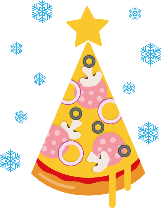 Koszulka świąteczna choinka z  pizzy - TenStickers