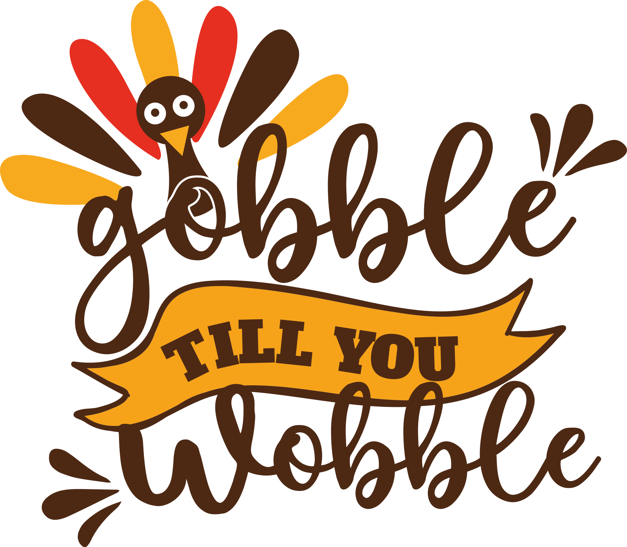Gobble till you thanksgiving wobble t-shirt - TenStickers