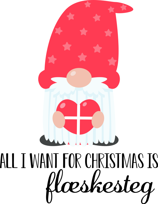 Jeg vil have flÆskesteg citat juleskjorte - TenStickers