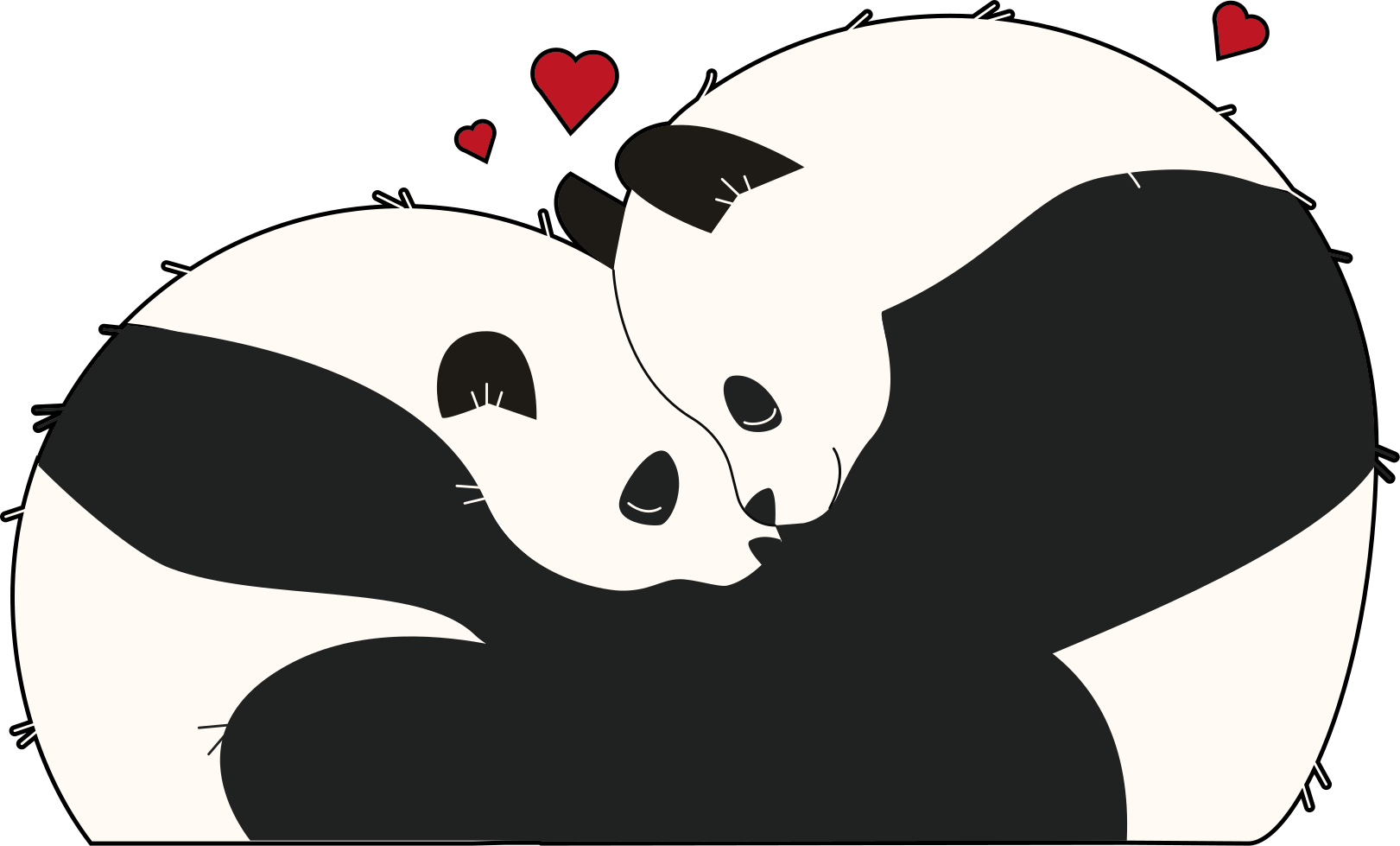 Hugging Panda Couple Cartoon | lupon.gov.ph