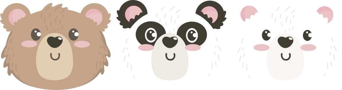 세 곰 재미 있은 아이 티셔츠 - TenStickers