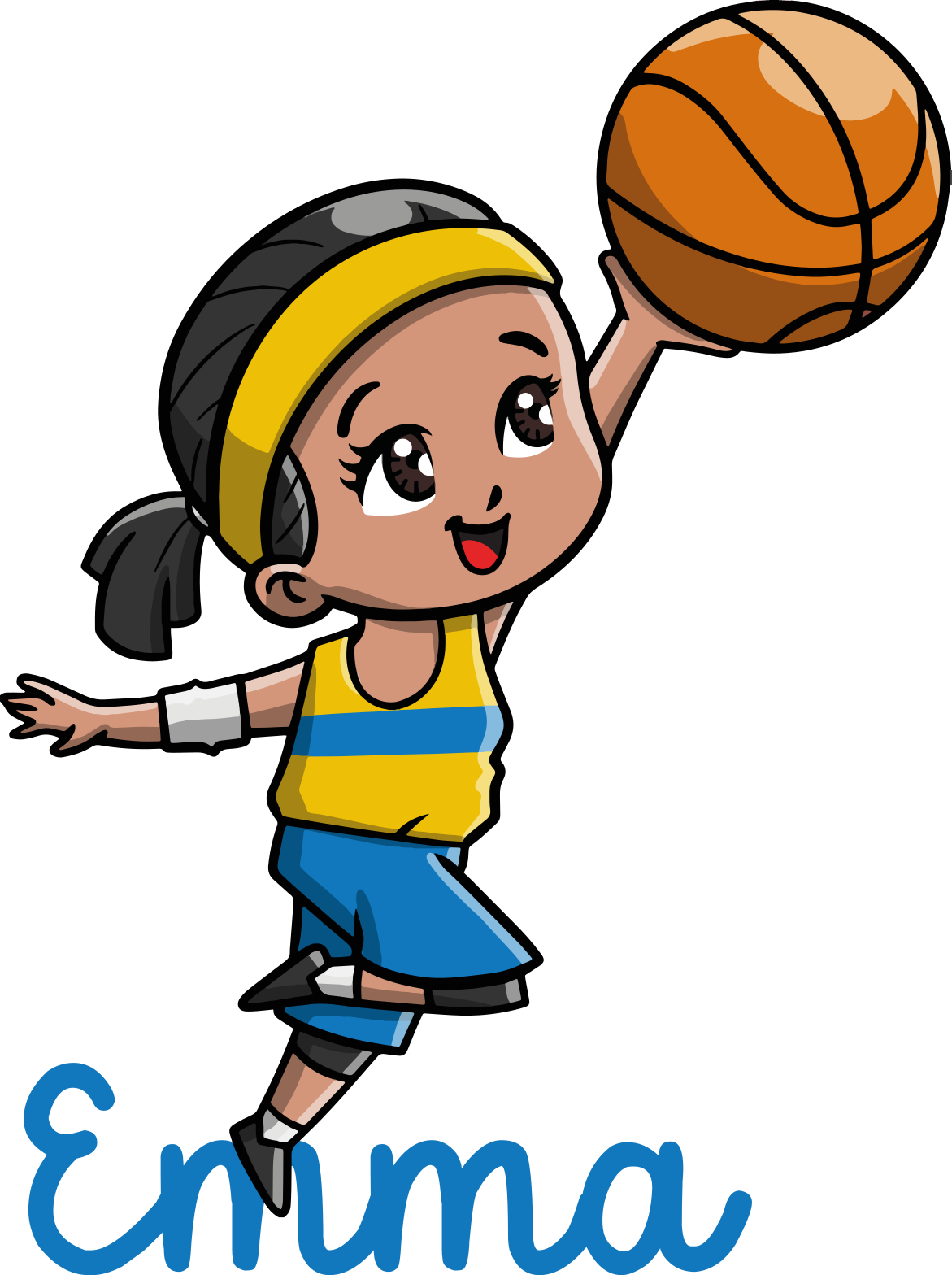 T-shirt infantil de jogador de basquete feminino - TenStickers