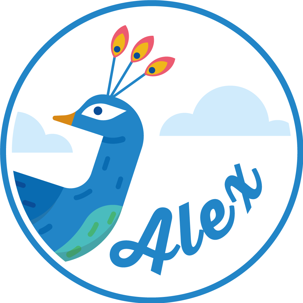 Isim yazılı geometrik-mavi tavus kuşu tişörtleri - TenStickers