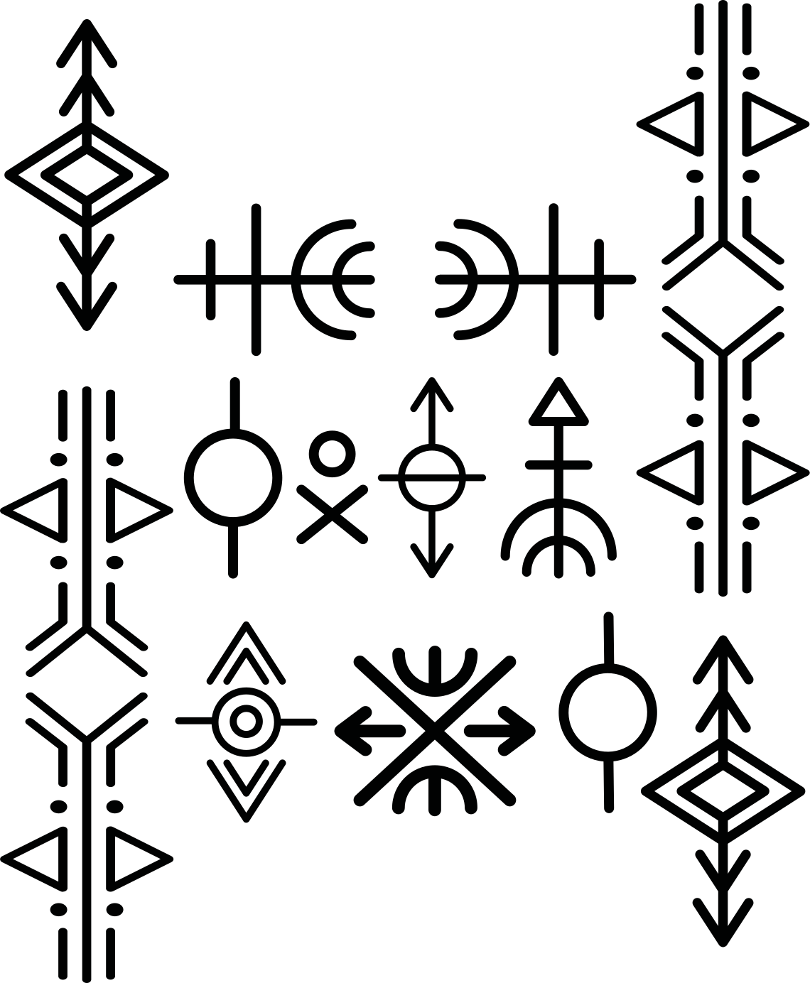 Viking symboler set anpassad t-shirt - Tenstickers