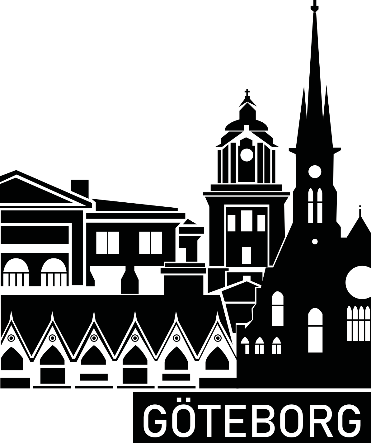 Skyline göteborg anpassad t-shirt - Tenstickers