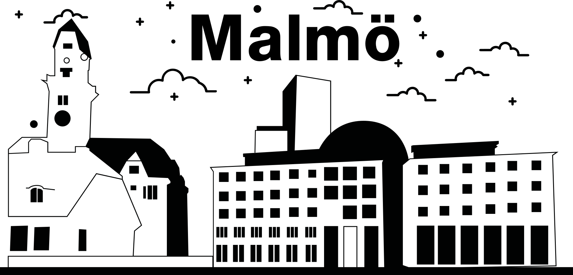 Skyline malmo anpassad t-shirt - Tenstickers