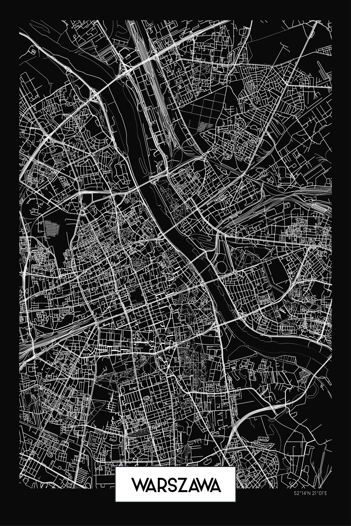 Koszulka Mapa topograficzna warszawy - TenStickers