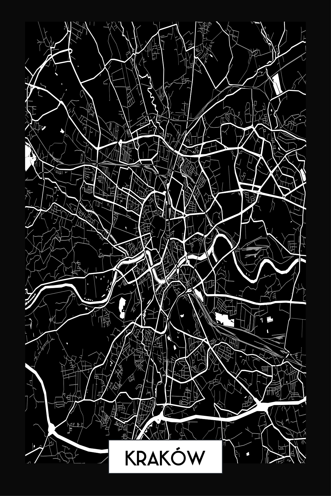 Koszulka Mapa topograficzna krakowa - TenStickers