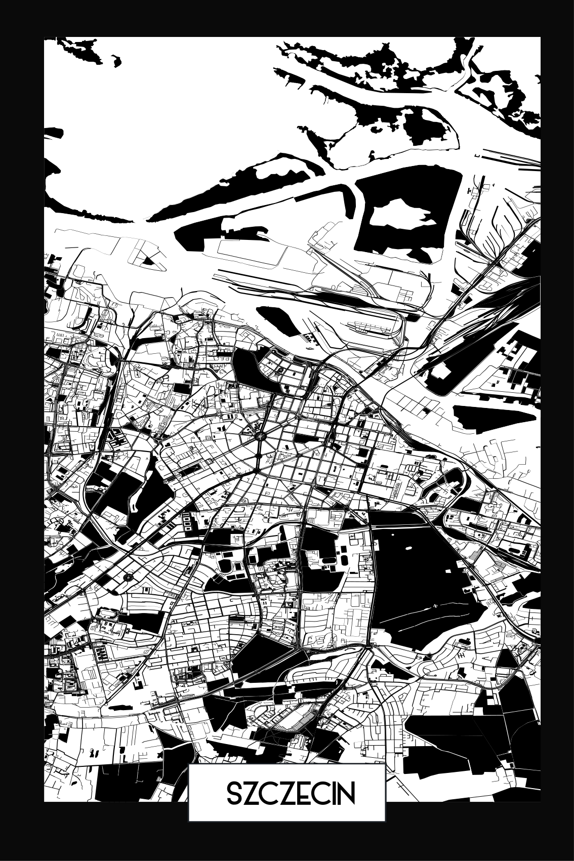 Koszulka Mapa topograficzna szczecina - TenStickers