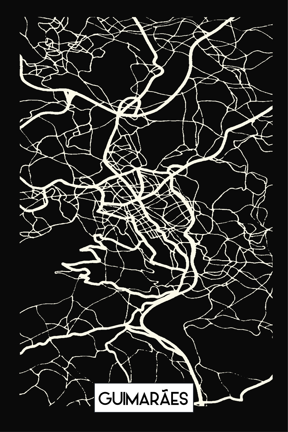 t-shirt personalizada mapa topográfico guimarães - TenStickers