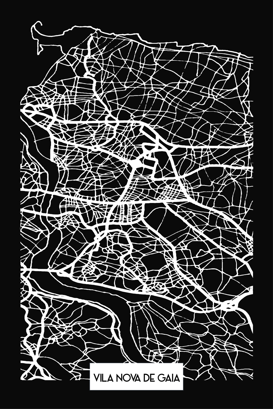 t-shirt mapa topográfico vila nova de gaia - TenStickers