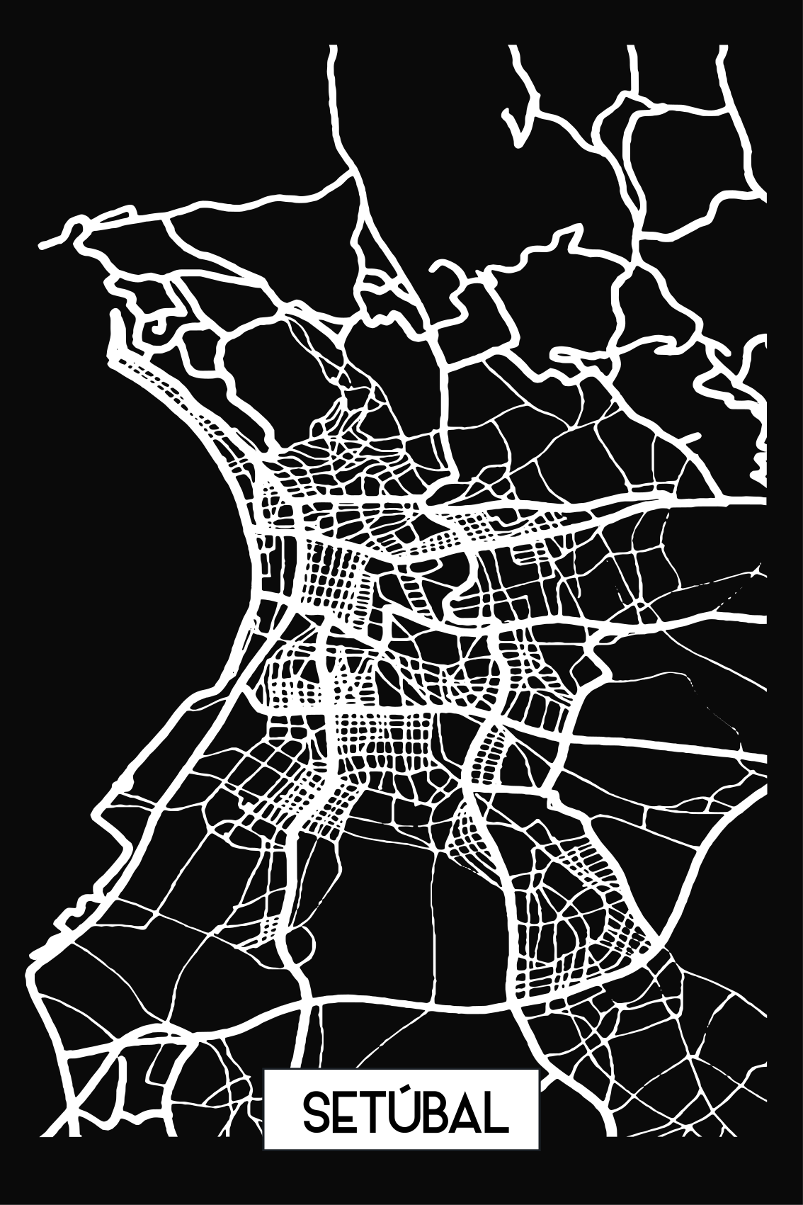 T-shirt personalizada mapa topográfico de setúbal - TenStickers