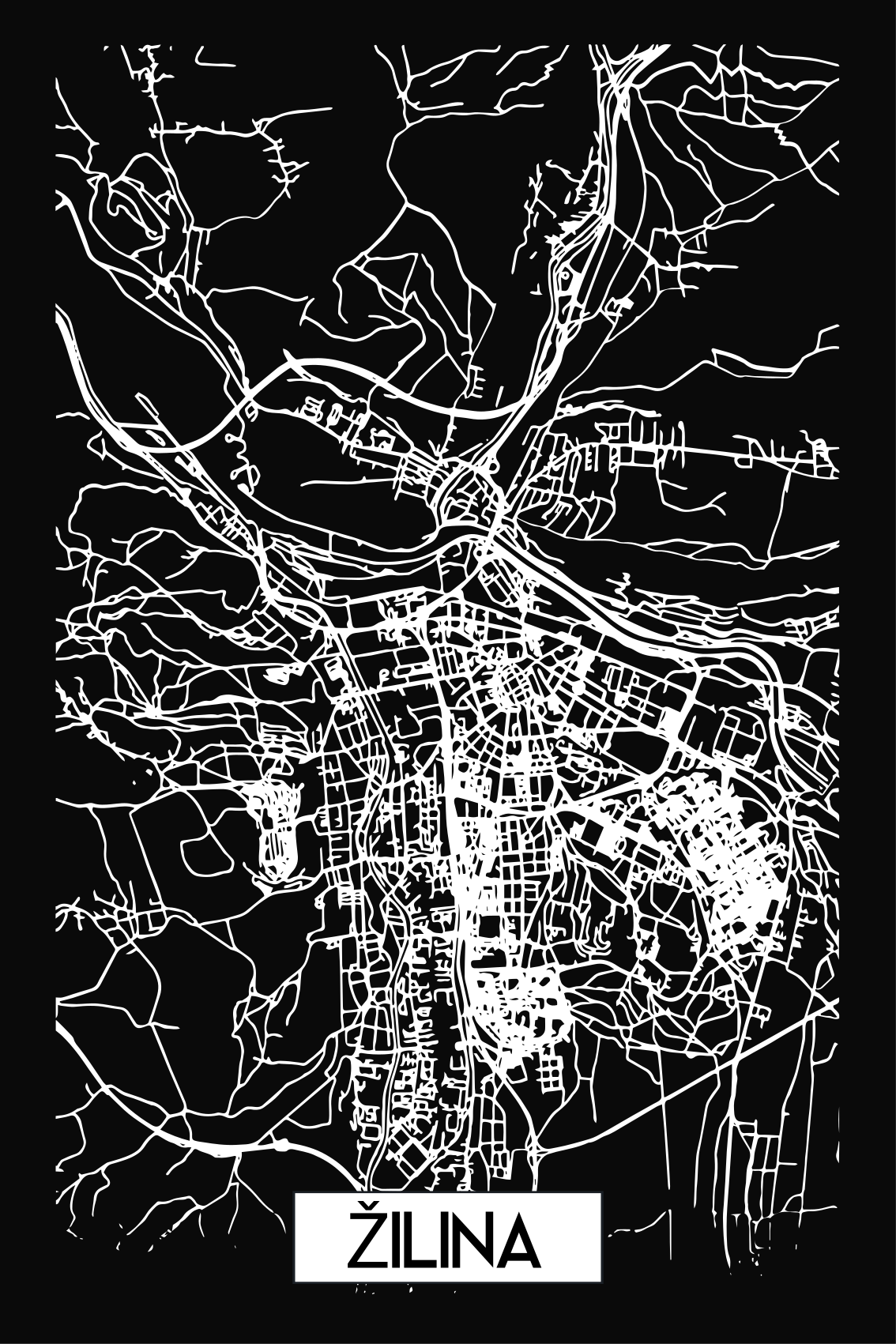 Originálne tričko Žilina s mapou - Tenstickers