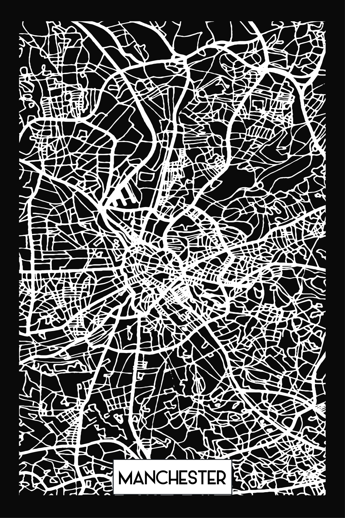 Manchester topographic map custom t-shirt - TenStickers