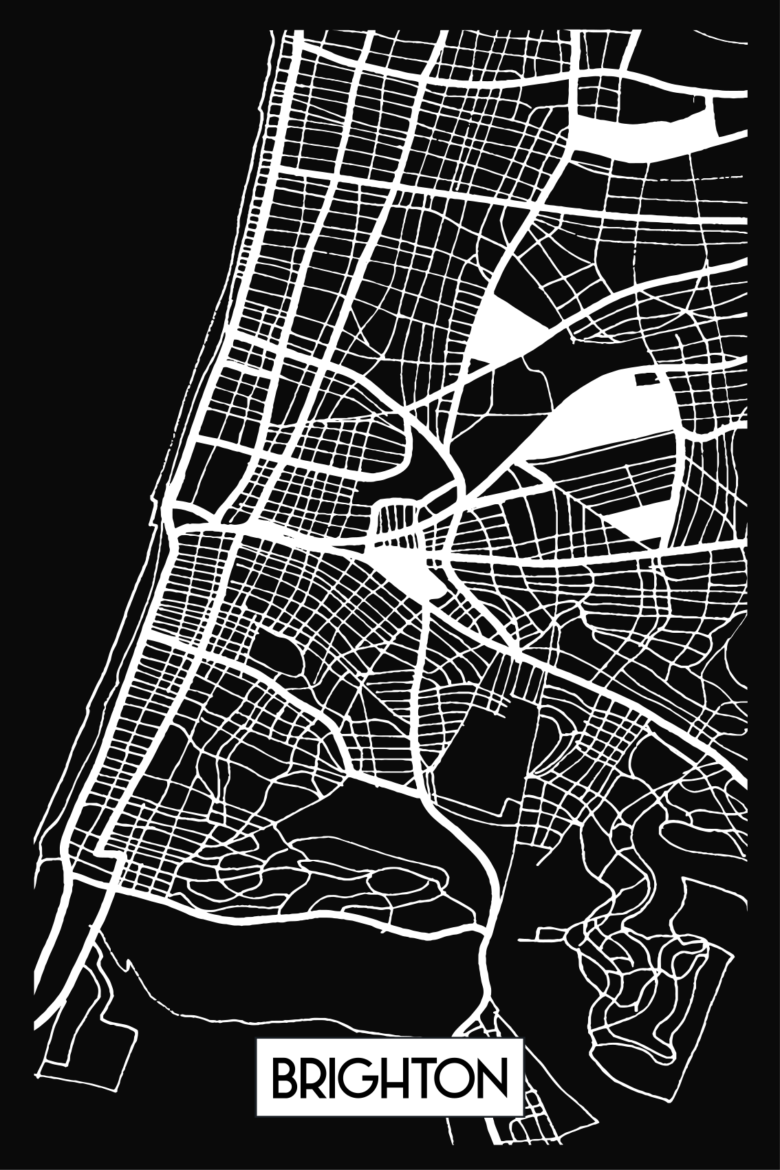 Brighton Topographic Map custom t-shirt - TenStickers