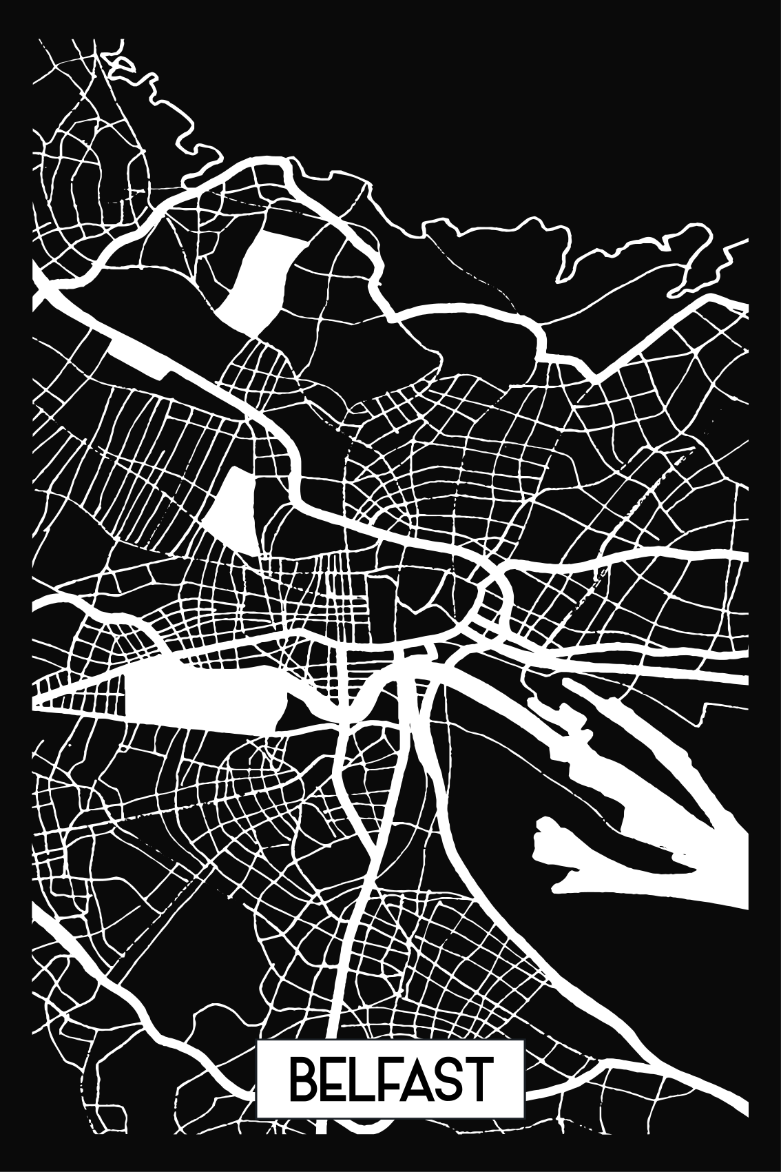 Belfast Topographic Map custom t-shirt - TenStickers