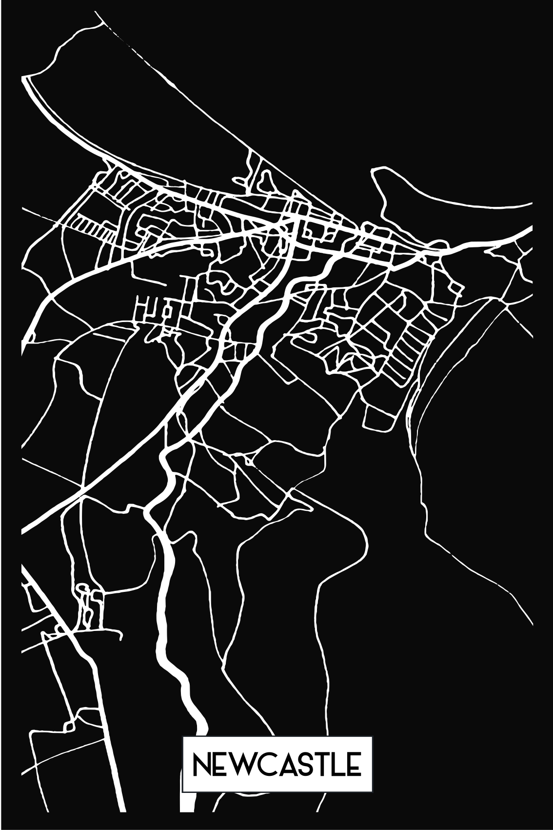 Newcastle Topographic Map custom t-shirt - TenStickers