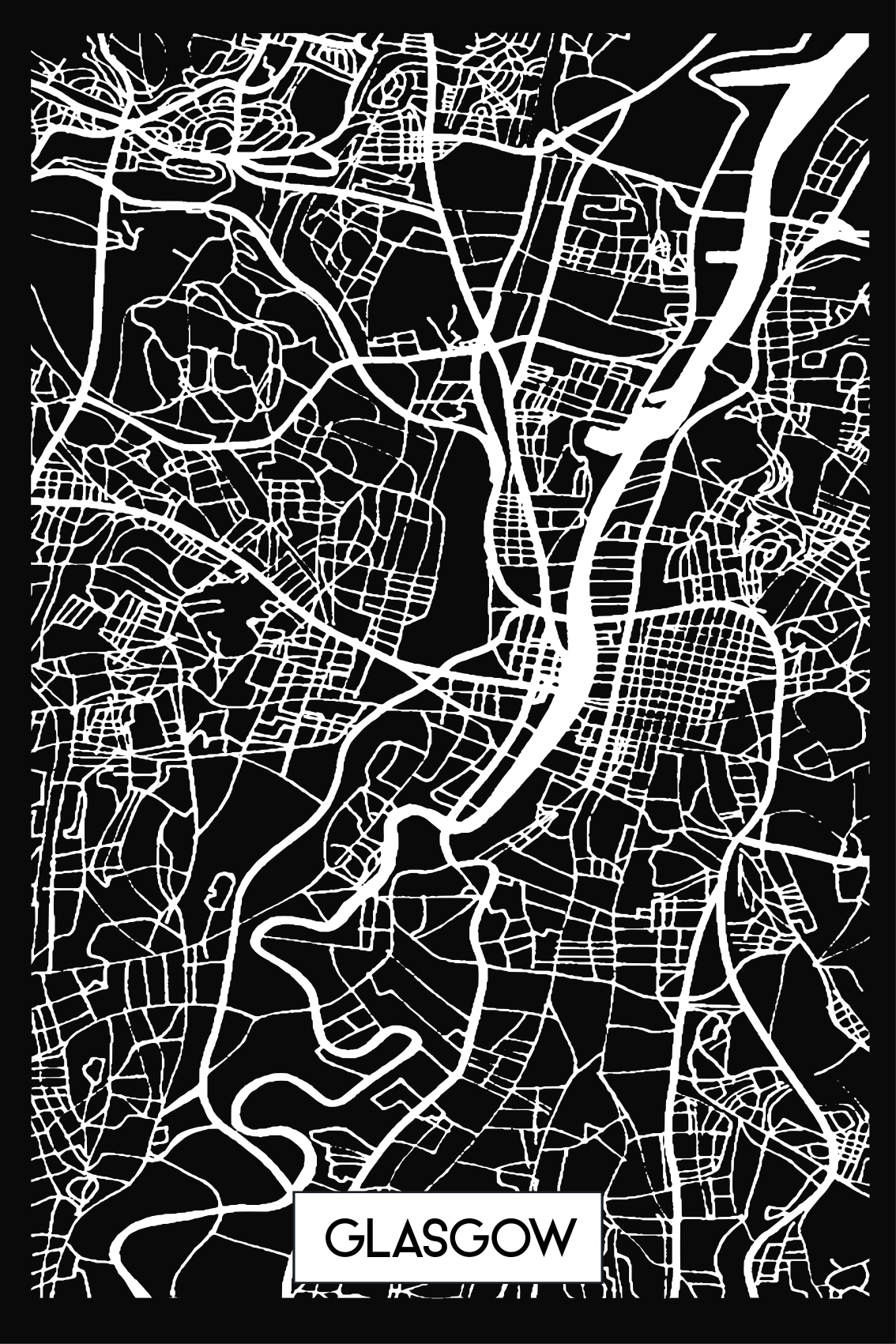 Glasgow Topographic Map custom t-shirt - TenStickers