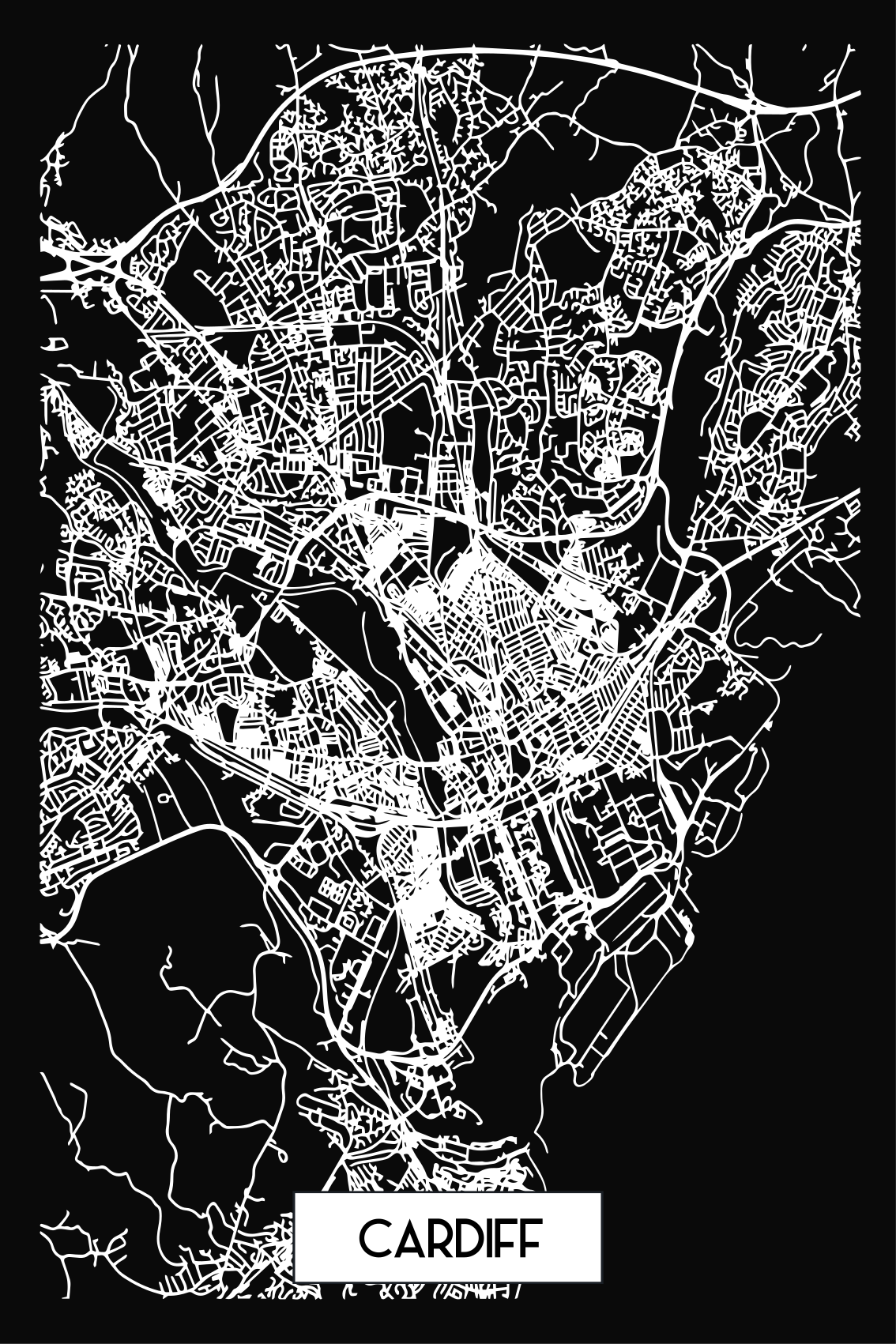 Cardiff Topographic Map custom t-shirt - TenStickers