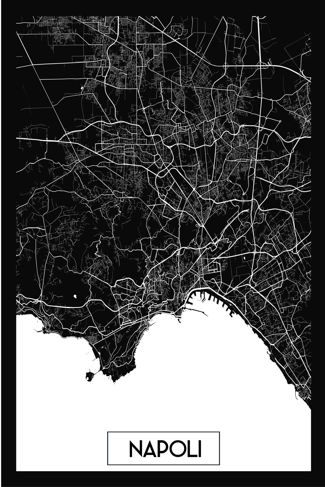 maglietta per uomo Napoli carta topografica - TenStickers