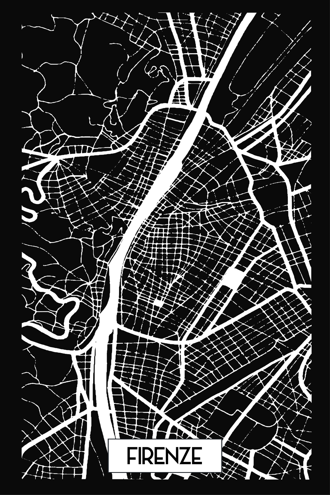 maglietta per uomo Firenze carta topografica - TenStickers