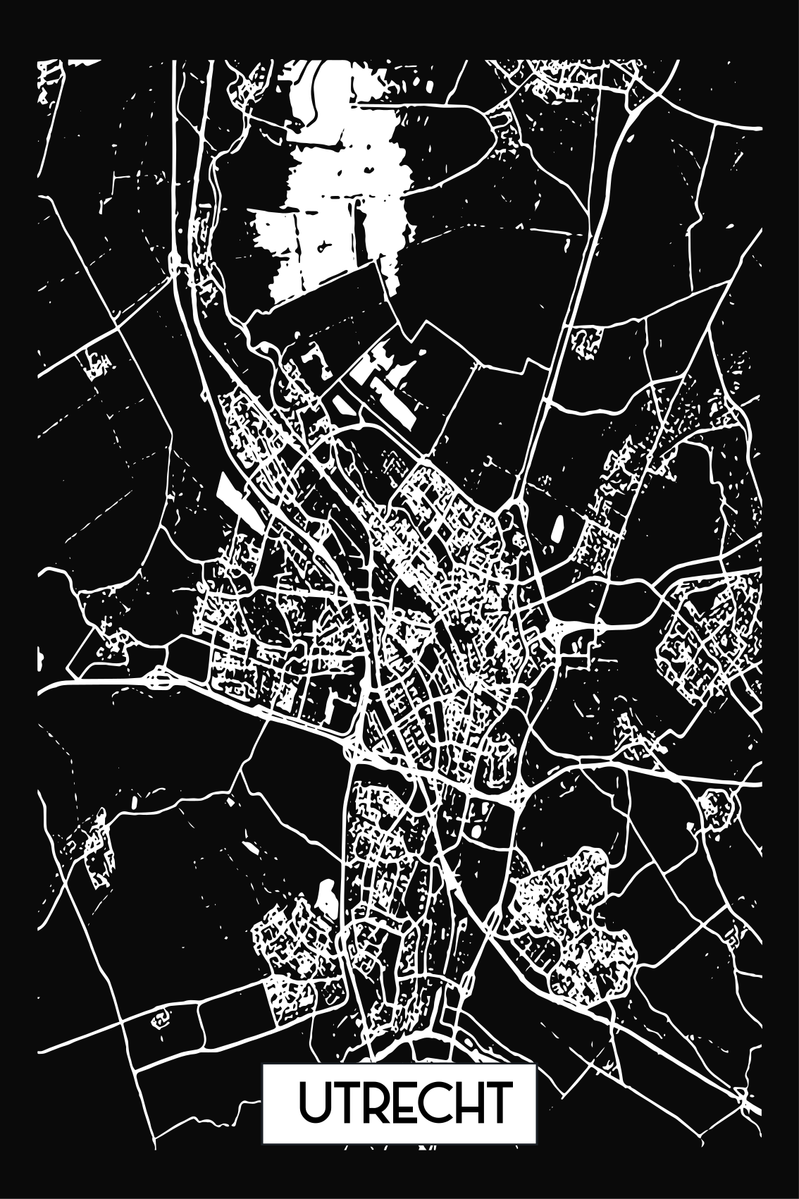 T-shirt Utrecht topografische kaart - TenStickers