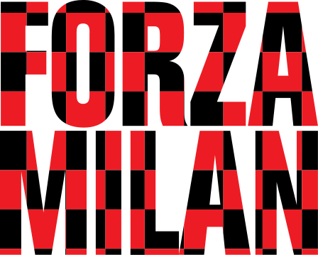 T-shirt bianco frasi Forza Milan - TenStickers