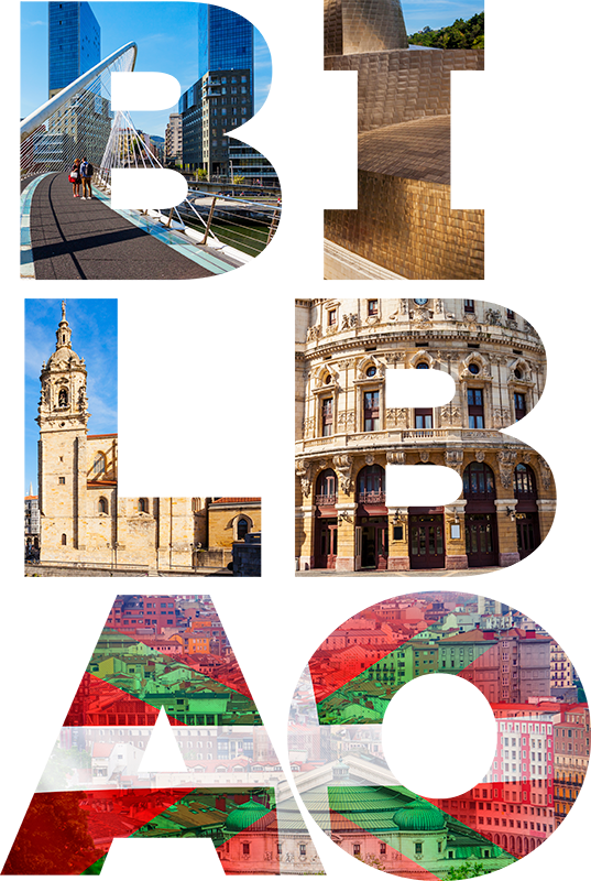 Camiseta con diseño de letras Bilbao - TenVinilo