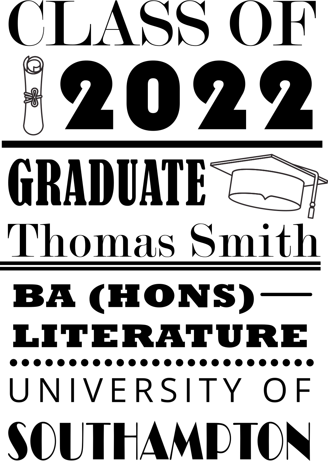 Custom Graduation t-shirts with name - TenStickers