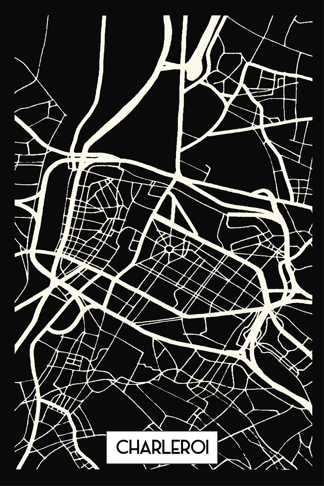 T-shirt Carte Topographique Charleroi - TenStickers